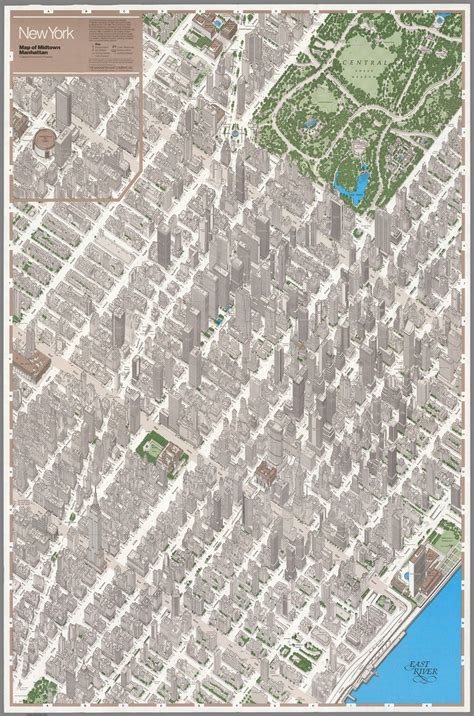 Axonometric Map Of New York City New York City Map Map Of New York