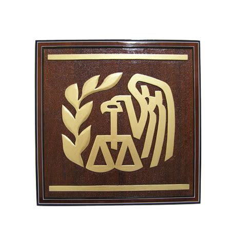Internal Revenue Service Gold Seal And Emblem Wooden Plaque