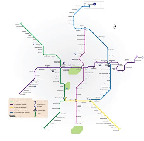 Official Phase 2 Map Of Namma Metro Currently Construction Of The