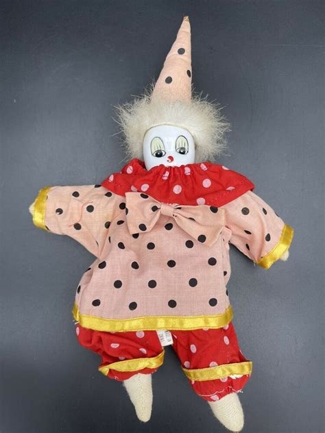 Art And Collectibles Clown Porcelain Clown Vintage Porcelain Clown Doll Soft Body Clown Doll Old