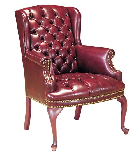 The Office Leader High Back Traditional Tufted Wing Back Arm Chair
