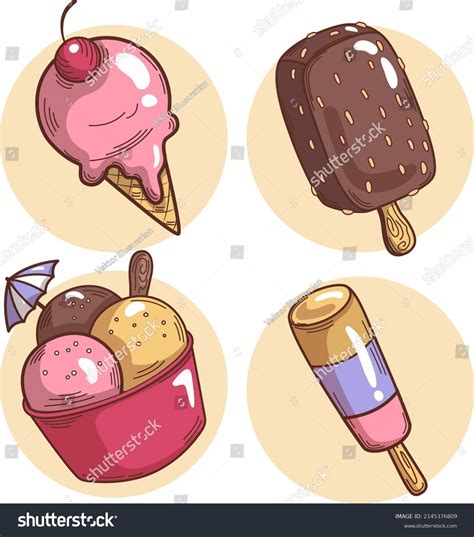 Ice Cream Logo Collection Waffle Cone Stock Vector Royalty Free Shutterstock