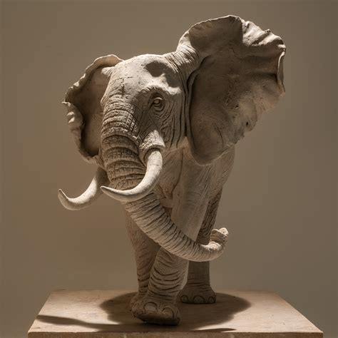 African Elephant Sculpture In Bronze Nick Mackman Animal Sculpture