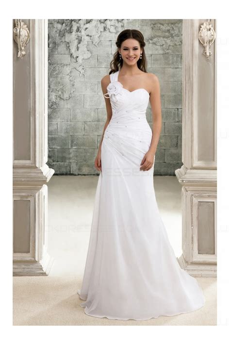 Sheath One Shoulder Wedding Dresses Bridal Gowns 3030128