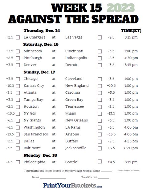 Week Printable Nfl Schedule See Team Schedules Where To Watch Or
