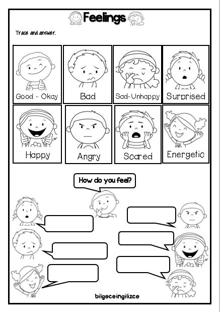 feelings emotions worksheetbilgeceingilizce english worksheets