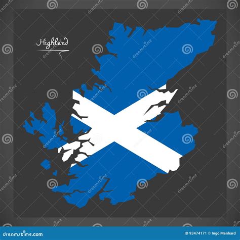 Monta A Del Mapa De Escocia Con Illustratio Escoc S De La Bandera