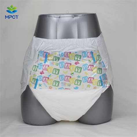 Beautiful Printed Base Film Abdl Adult Diaper With High Absorption And Soft Cotton Feel Non