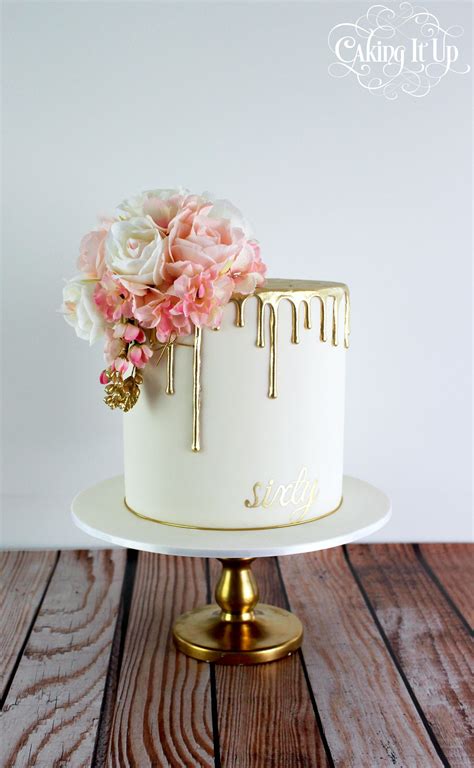 Her birthday is two days before christmas, but we always celebrate it on christmas eve. Classy and elegant golden drizzle 60th birthday cake with ...