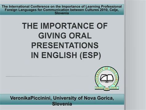 The Importance Of Giving Oral Presentations In English