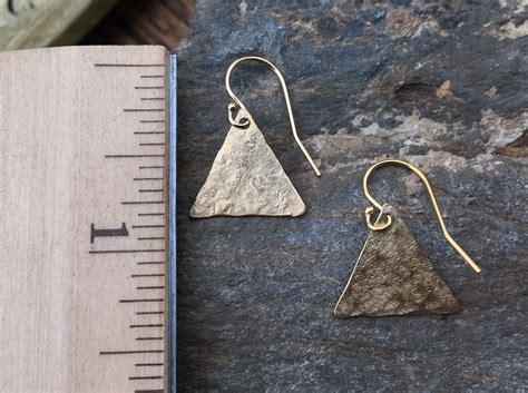 Gold Triangle Earrings Dainty K Gold Filled Wire Earrings Tiny