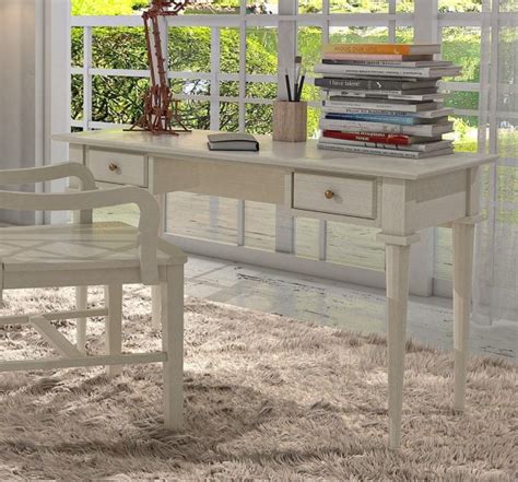 Schreibtisch duett pinie massiv weiß gekälkt. Schreibtisch Arbeitstisch Duett B 120 H 75 cm 2 Schubladen ...