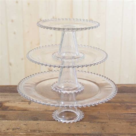 Cake And Candy Displays Glass Cake And Dessert Stands Hobnail Rim Clear