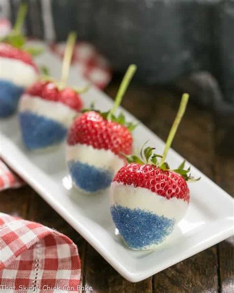 Red White And Blue Strawberries That Skinny Chick Can Bake