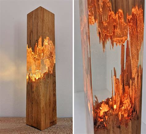 These Beautiful Epoxy Wooden Lamps Are Made From A Broken Piece Of Wood