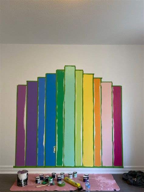 How To Paint A Rainbow On A Wall Rainbow Wall Mural Wall Murals Diy