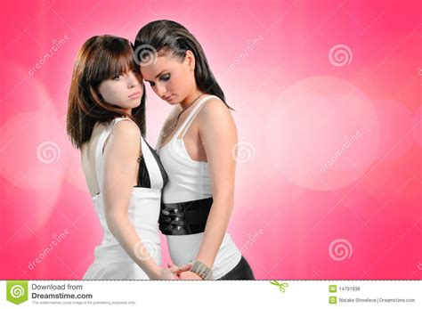 Duas Meninas Da L Sbica Foto De Stock Imagem De Moda
