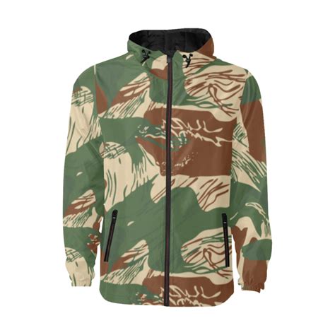 Rhodesian Brushstroke Camouflage V2b Quilted Windbreaker Rhodesian