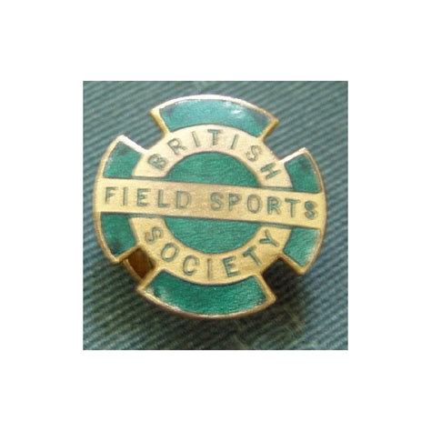 Early British Field Sports Society Enamel And Brass Lapel Badge