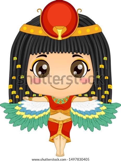 Illustration Kid Girl Wearing Isis Costume Stock Vector Royalty Free