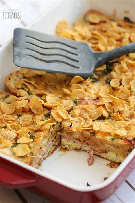 Ham And Cheese Brunch Strata Is An Easy Breakfast Recipe Layered With