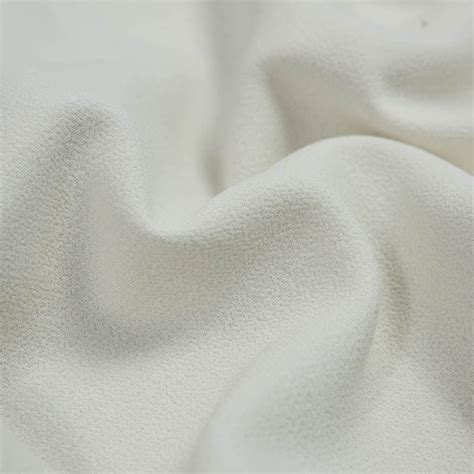 Italian Antique White Virgin Wool Double Crepe Crepe