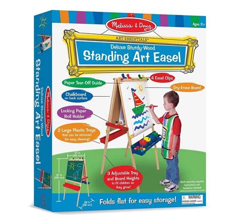 Shop Melissa And Doug White Deluxe Wooden Standing Art Easel Activity