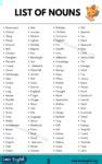 List Of Nouns A Guide To Frequently Used Nouns In English Love