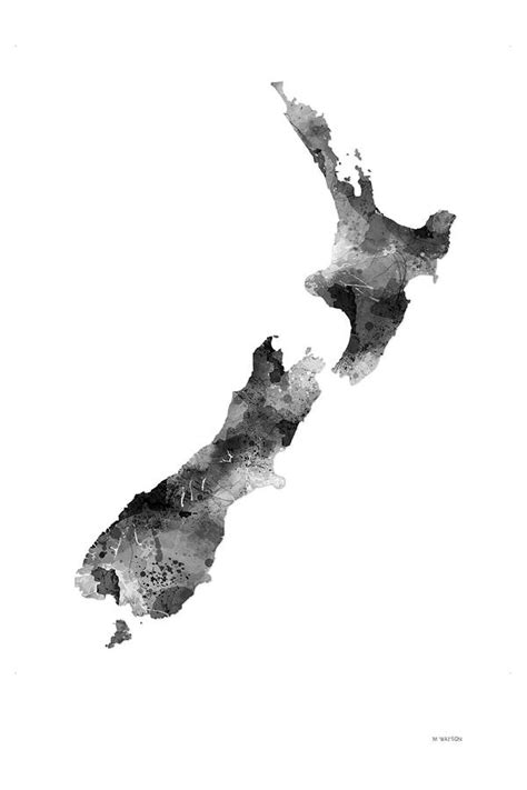 New Zealand Map Digital Art By Marlene Watson Fine Art America