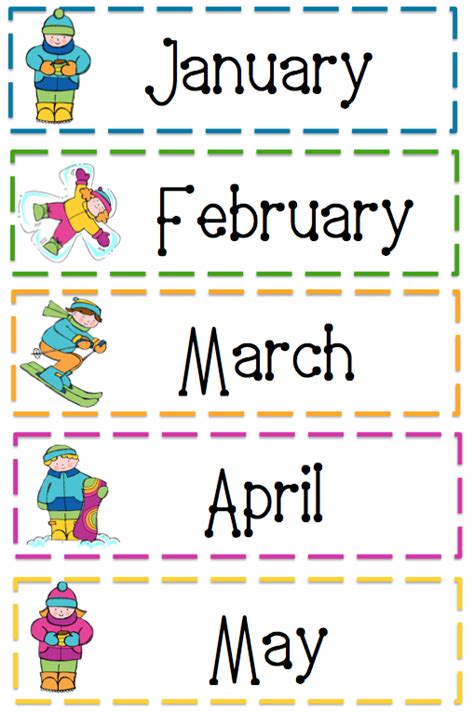 Months Of The Year Preschool Printable
