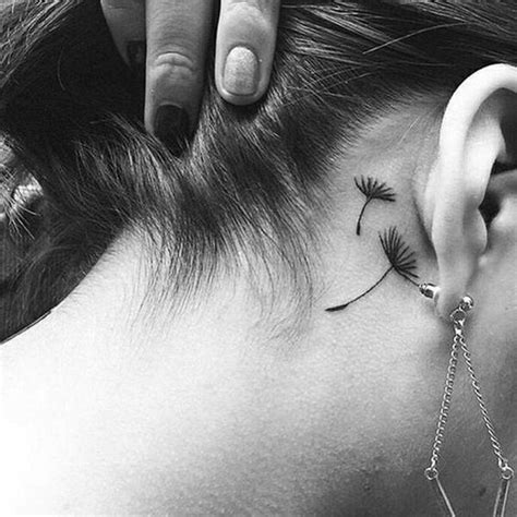 Minimalistic Behind The Ear Tattoo Tiny Tattoos For Women Neck