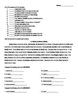 All of that is imperfect. Spanish Preterite vs Imperfect Worksheet Bundle by ...