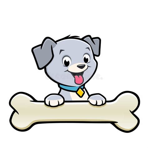 Cartoon Dog Puppy Bone Stock Vector Illustration Of