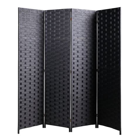 59ft 4 Panel Room Divider Foldable Privacy Screen Metal Frame Fabric