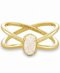 Kendra Scott 14k Gold Plated Drusy Stone Crisscross Double Band Ring