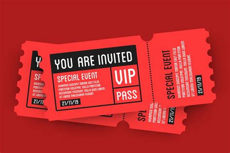 VIP Entry Pass Ticket Stub Design | Custom-Designed Graphics ~ Creative Market