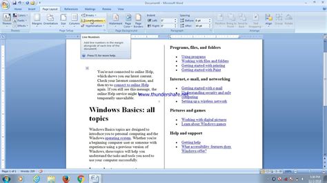 Microsoft Word Page Layout