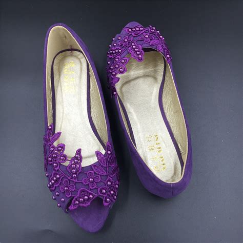 Purple Peep Toe Bridal Shoespurple Open Toe Bridesmaid Shoeswedding