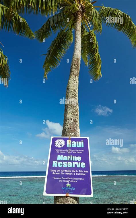 Raui Marine Reserve Sign Edgewater Resort Rarotonga Cook Islands