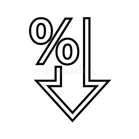 Percent Down Vector Icon Percentage Arrow Reduction Illustration