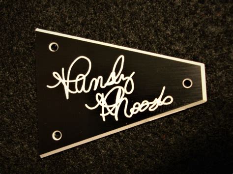 randy rhoads jackson guitar truss rod cover engraved signature black white ebay