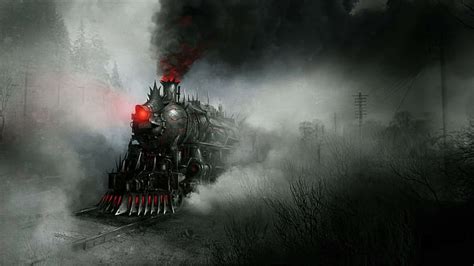 Hd Wallpaper Demon Artwork Steam Locomotive Steampunk Fantasy Art