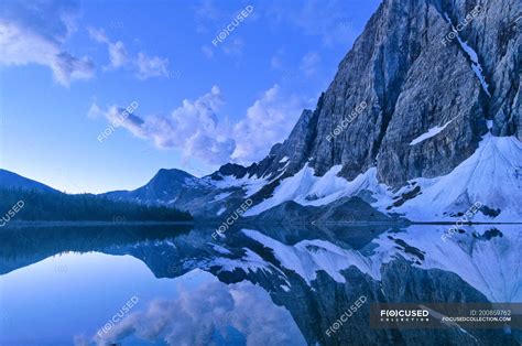 Rockwall At Floe Lake In Twilight In Kootenay National Park British