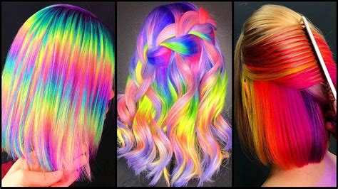 Top 10 Amazing Short Hair Color Rainbow Transformation
