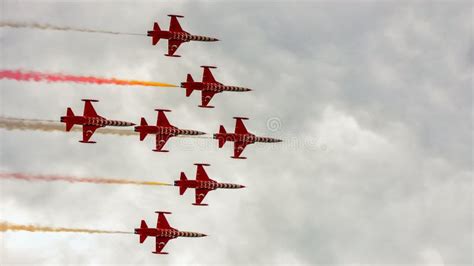 The Turkish Stars Aerobatic Team Editorial Stock Photo Image Of