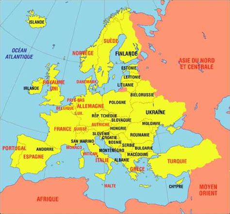Europe Occidentale Carte Imvt