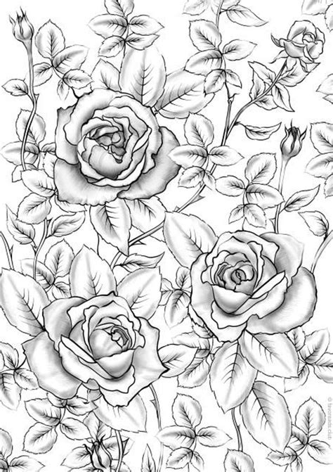 Images include flowers, chicks, bees, kites, gardens, umbrellas, watering cans. Roses Printable Adult Coloring Page from Favoreads Coloring | Etsy