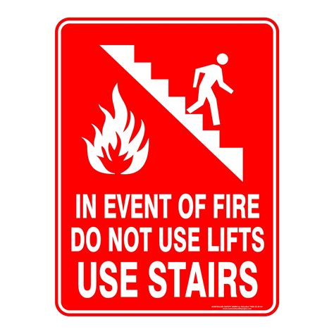 Fire Safety Signs In Event Of Fire Do Not Use Lifts Use Stairs Ebay