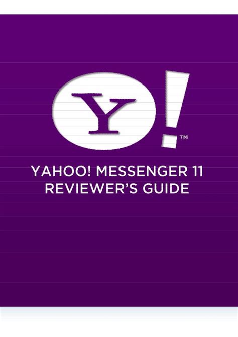 Yahoo Messenger 11 Product Reviewers Guide