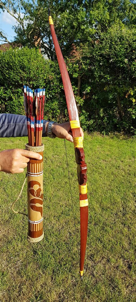 Traditional Recurve Archery Set With 10 Arrows And Quiver Hand Etsy